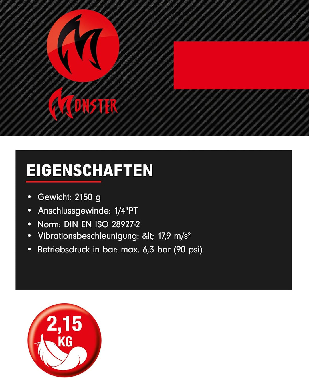 KS Tools 515.1210 1/2" MONSTER Hochleistungs-Druckluft-Schlagschrauber, 1690Nm