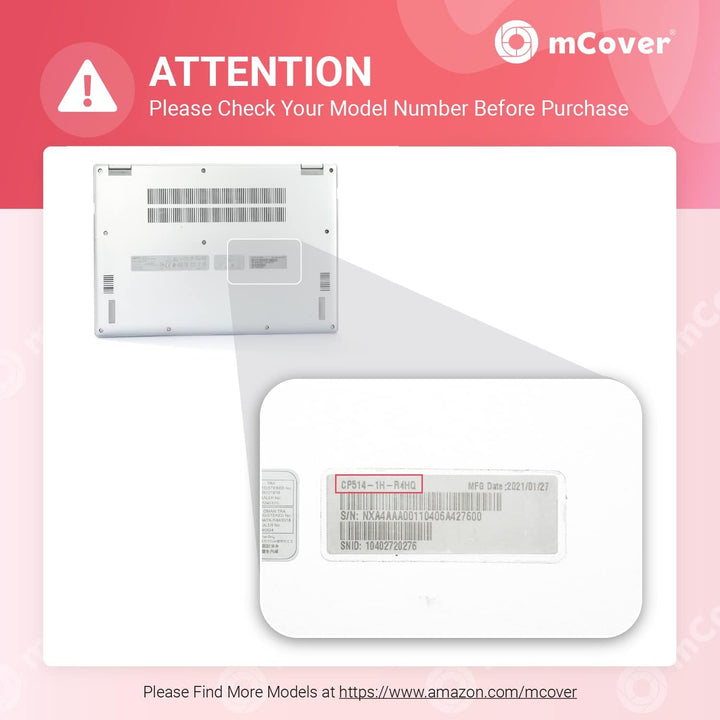 mCover Schutzhülle nur kompatibel mit Acer Chromebook Spin 514 CP514-1H Serie 2020 ~ 2022 (14 Zoll /