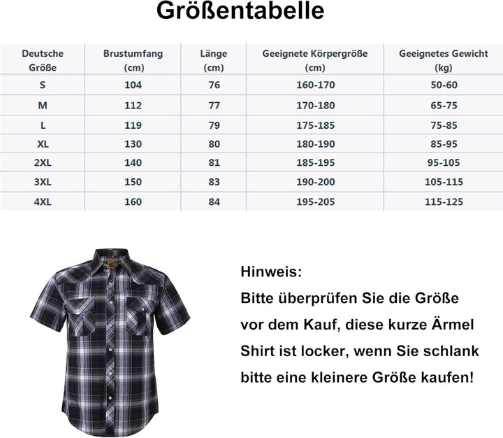 Coevals Club Herren Lässige Druckknöpfen Unifarben Kariertes Anzug Regular Fit Kurzarm Bügelleichtes