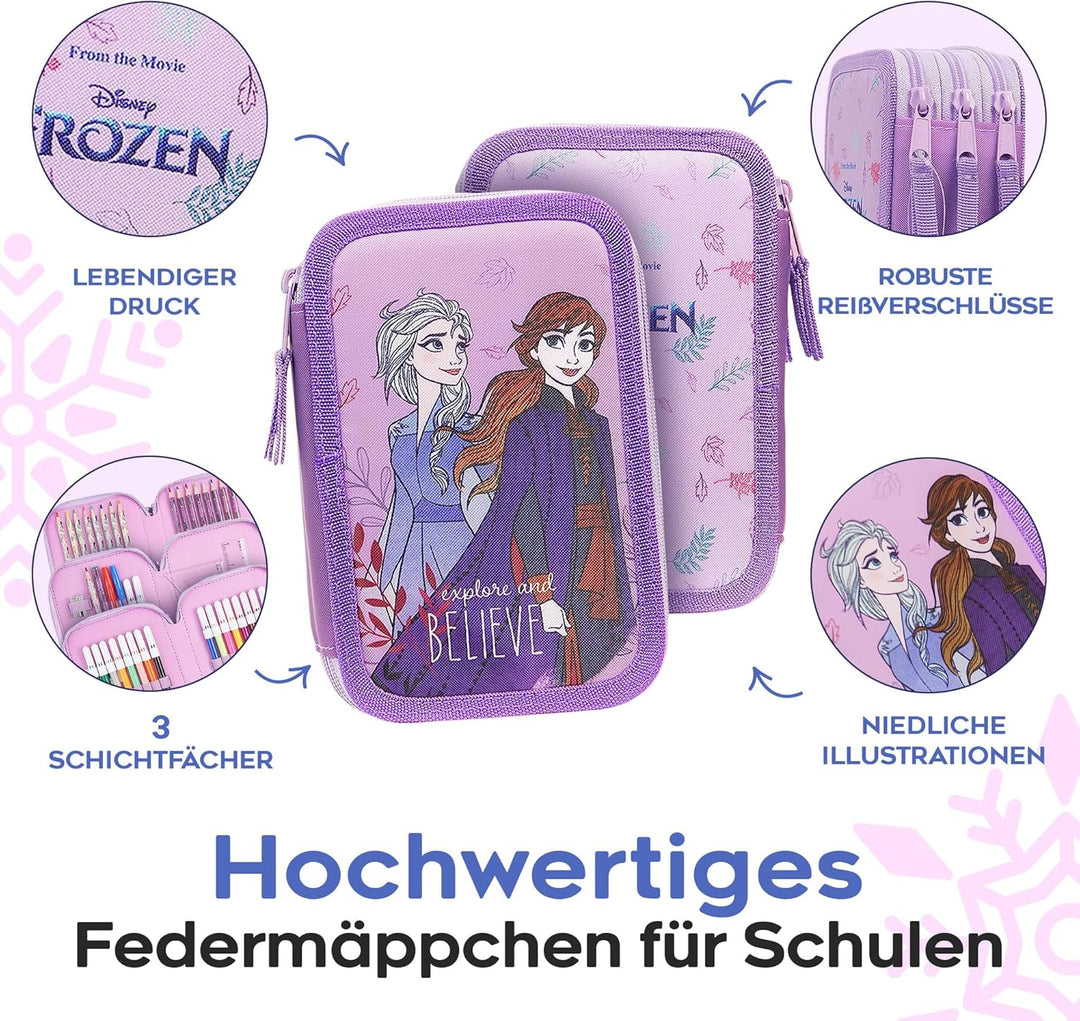 Disney Federmäppchen Mädchen Die Eiskönigin Stitch Federtasche Mädchen Gefüllt Schulmäppchen 2 3 Fäc