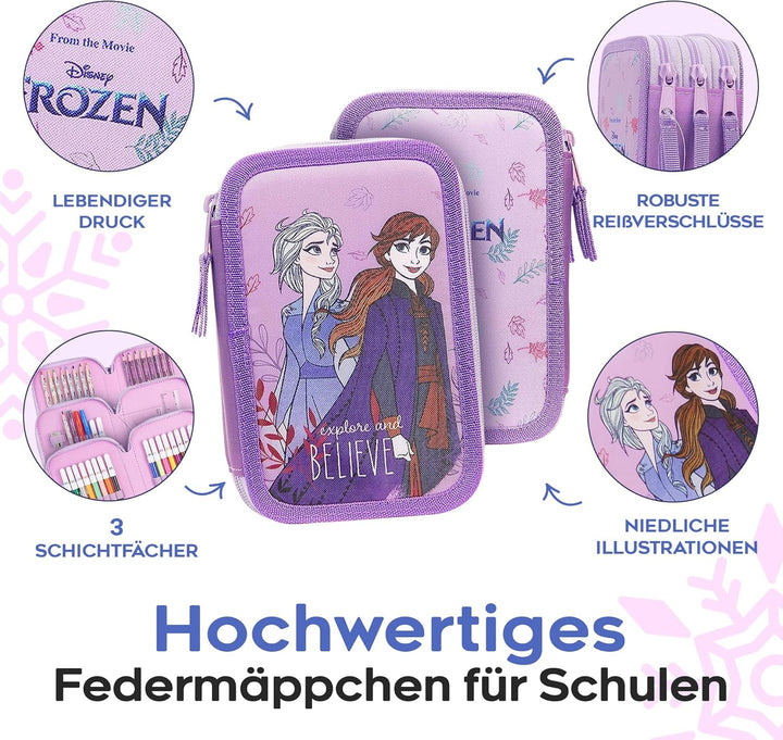 Disney Federmäppchen Mädchen Die Eiskönigin Stitch Federtasche Mädchen Gefüllt Schulmäppchen 2 3 Fäc