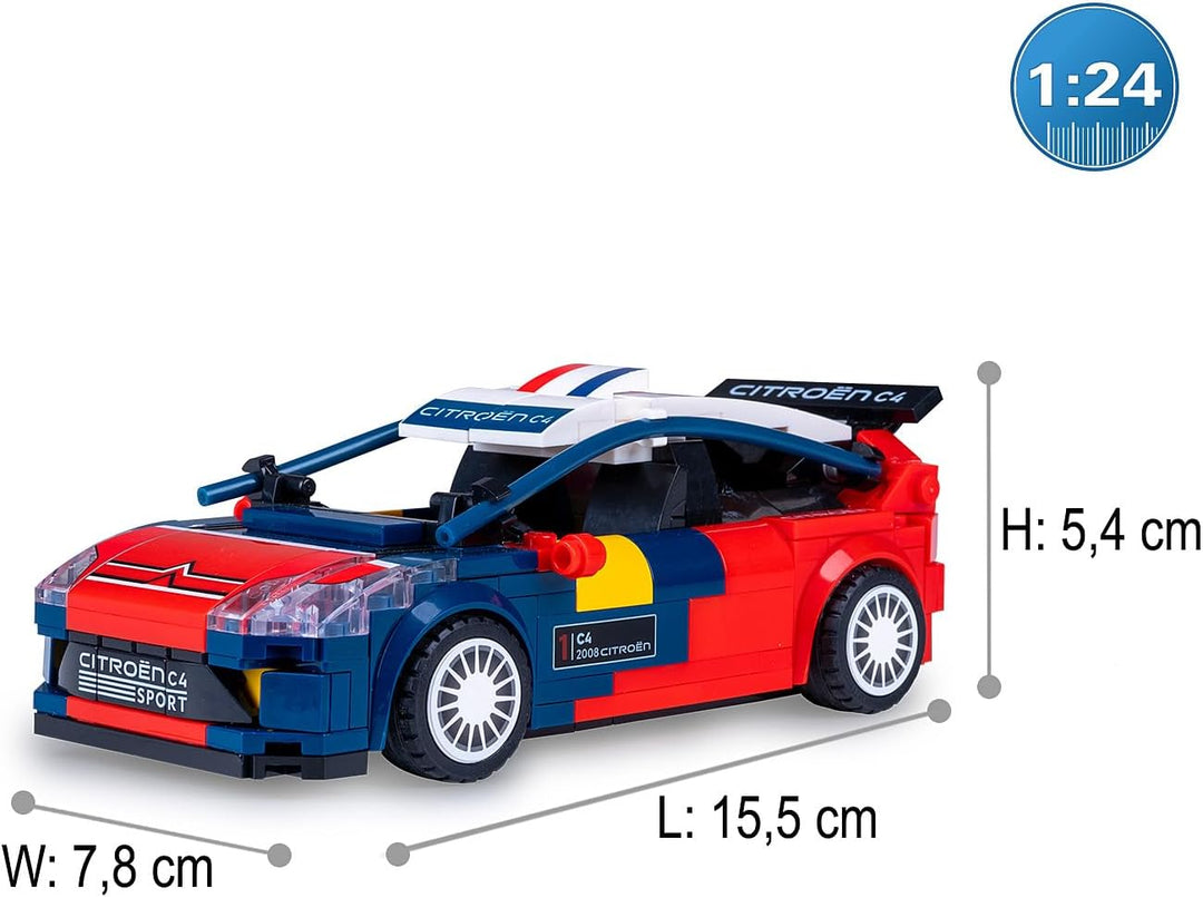 JAMARA 402872 CADA 2008 Citroën C4 WRC 1:24 Bricks, Kids Spielzeugauto, Sport Rennwagen für Kinder a