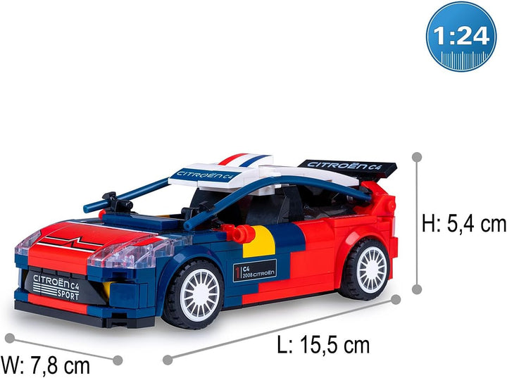 JAMARA 402872 CADA 2008 Citroën C4 WRC 1:24 Bricks, Kids Spielzeugauto, Sport Rennwagen für Kinder a