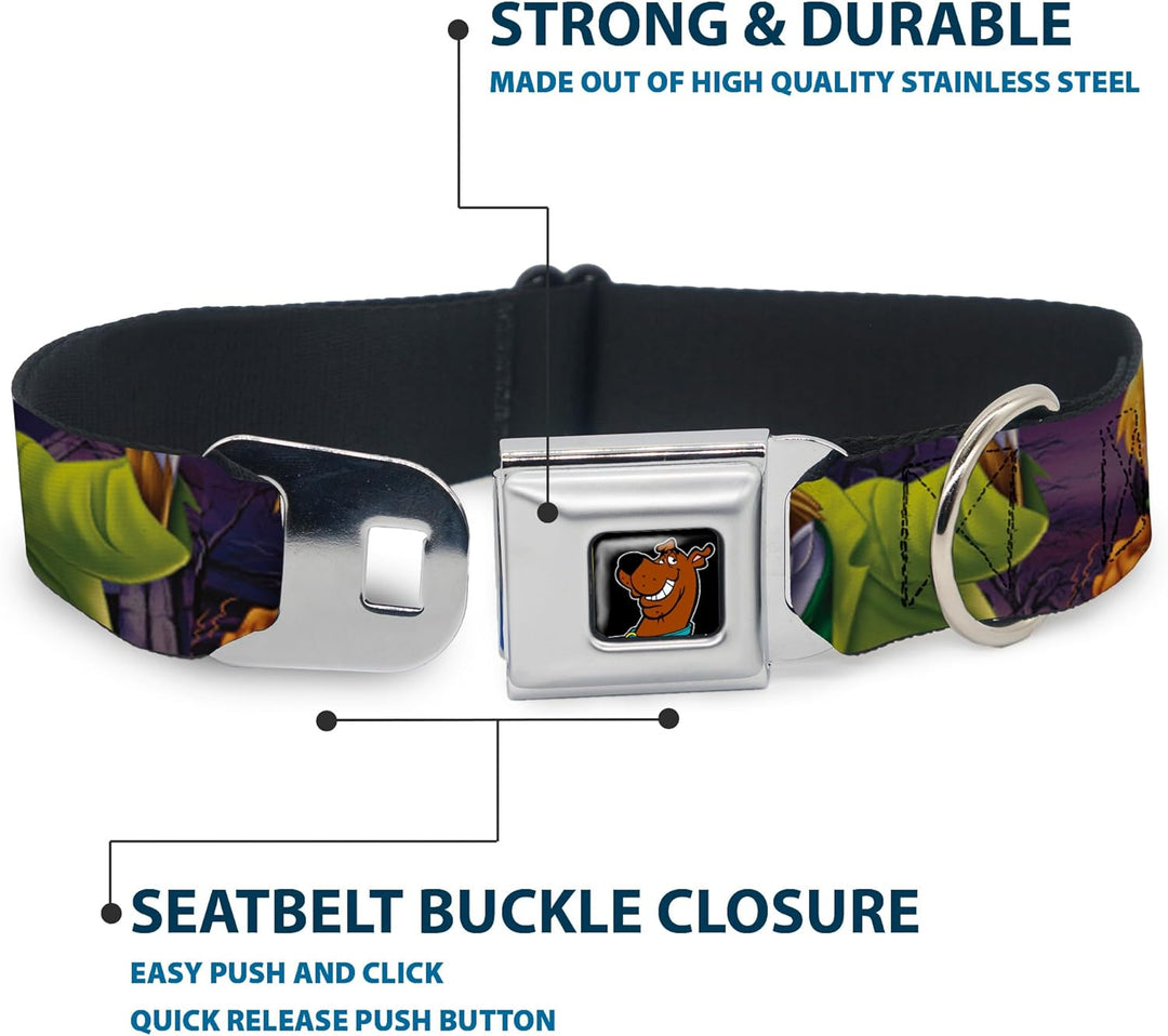 Buckle-Down 22,9–38,1 cm sdc-Scooby DOO Face Full Color Schwarz Hund Halsband M - Fits 11-17" - 1.0"