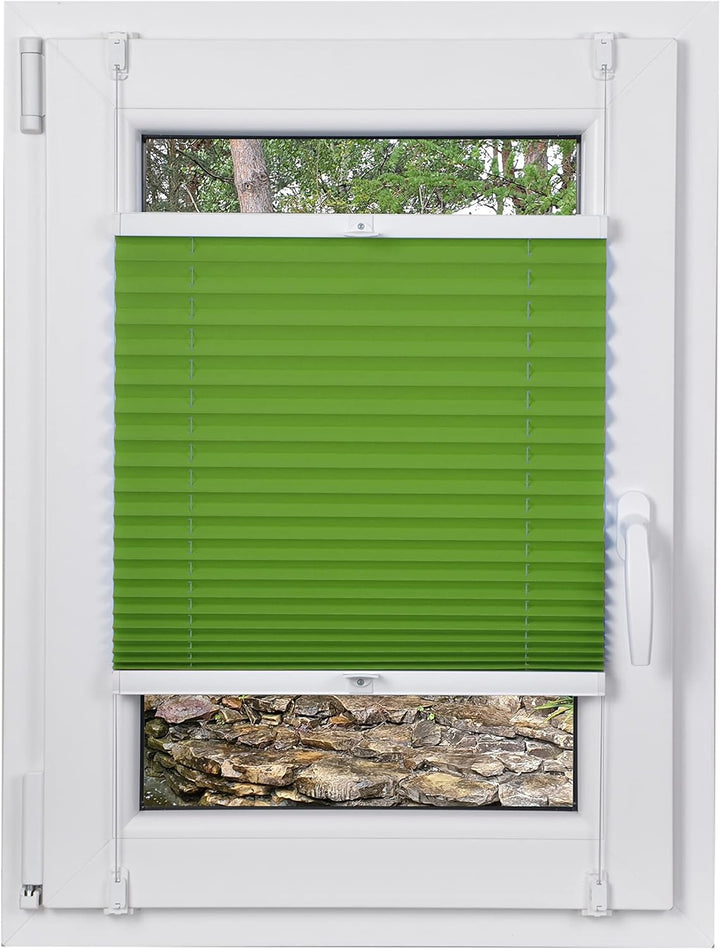 DECOOR Plissee ohne Bohren 65cm x 100cm Faltrollo Rollo für Fenster und Tür Nicht-invasive Fensterja