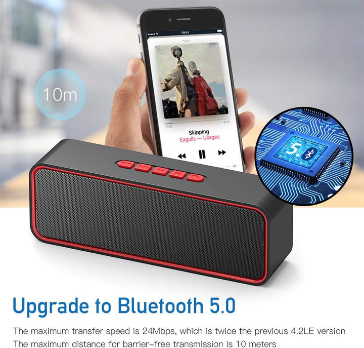 SONKIR Wireless Bluetooth Lautsprecher, Tragbarer Bluetooth 5.0 Lautsprecher mit Dual-Treiber Bass,