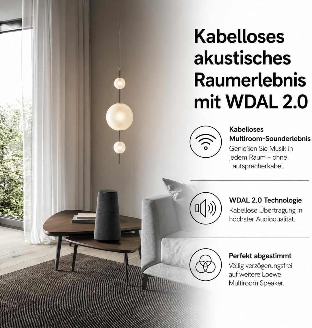 LOEWE Klang mr3, Basaltgrau, Multiroom Lautsprecher, AirPlay 2, Chromcast, DTS Play-Fi, 150 Watt Ges