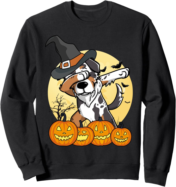 Dabbing Australian Shepherd Dab Dance Halloween Hund Sweatshirt
