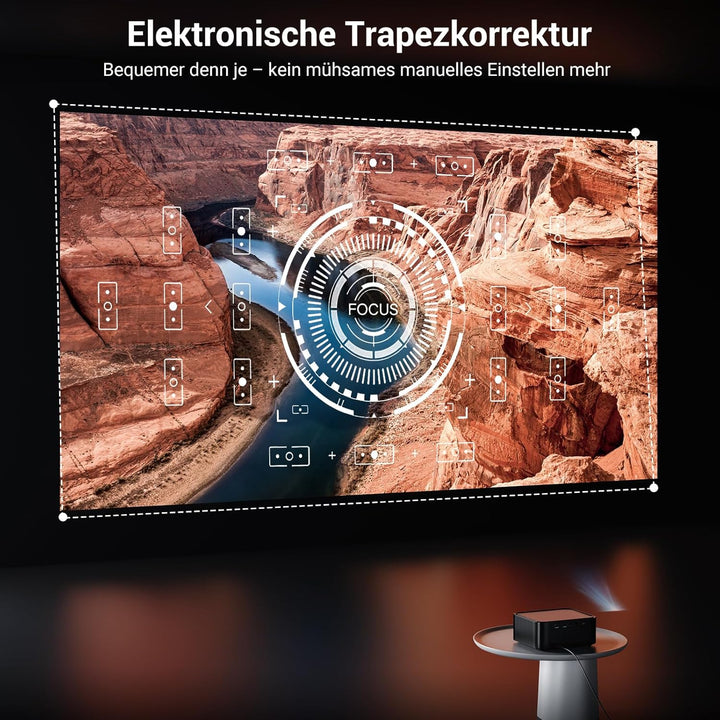 4K Smart Beamer mit integrierter Netflix-App, HAPPRUN Heimkino Projektor mit Autofokus, Dolby Audio