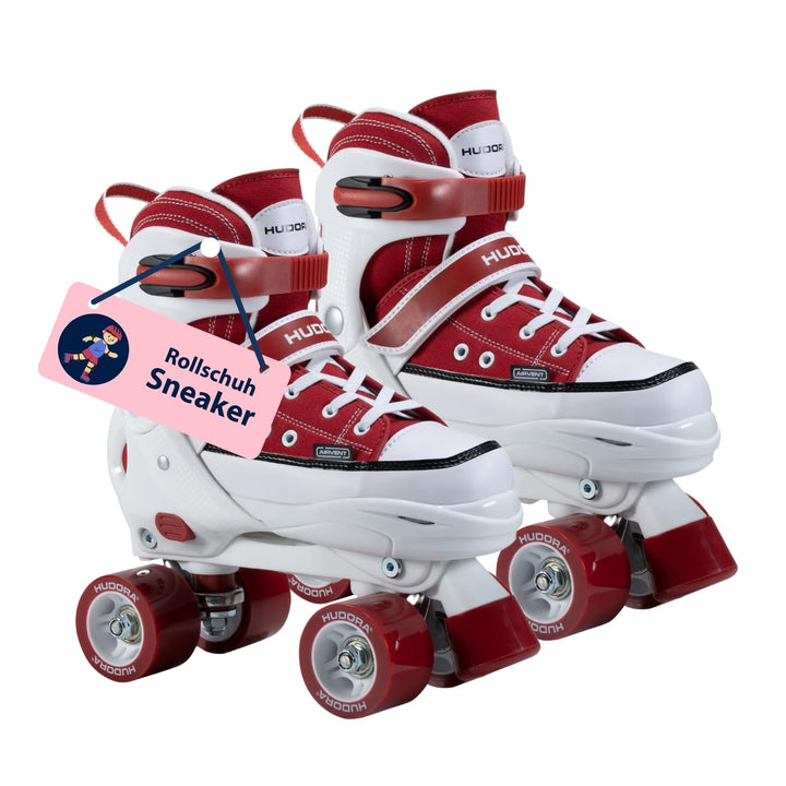 HUDORA Roller Skates, Sneaker für Kinder und Jugendliche - Grössenverstellbare Rollschuhe - Komforta