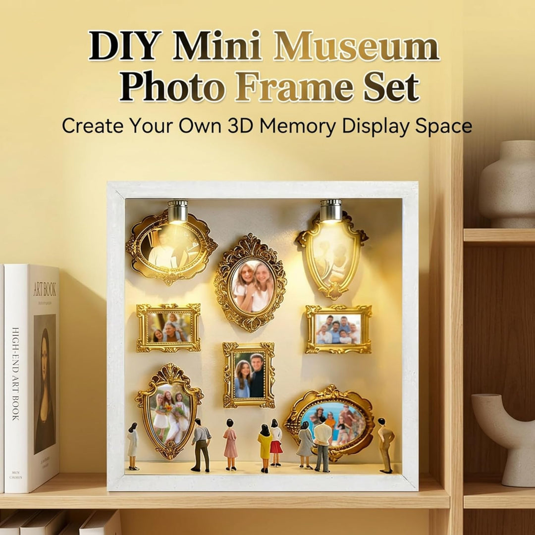 DIY Mini Museum Bilderrahmen,Mini Figuren Menschen Museum Silhouette Box, Menschen Figuren Museums M