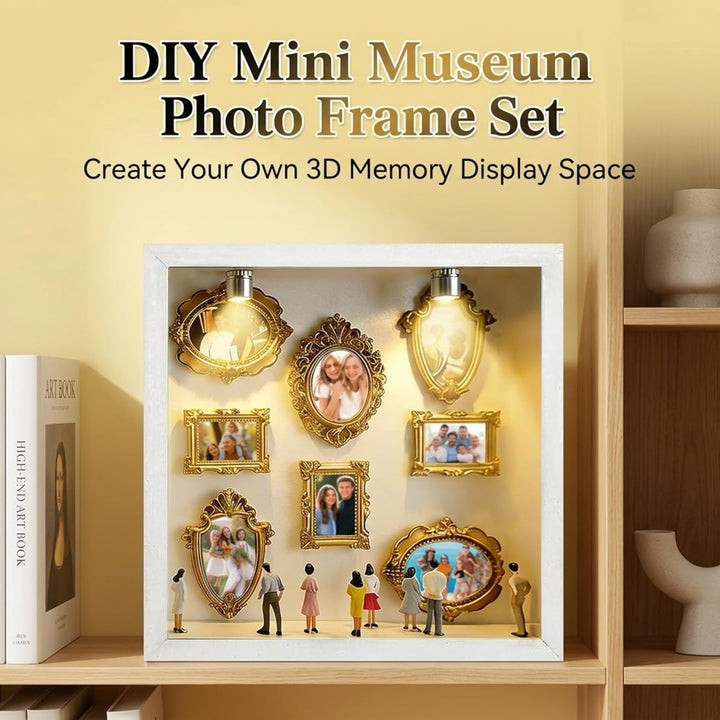 DIY Mini Museum Bilderrahmen,Mini Figuren Menschen Museum Silhouette Box, Menschen Figuren Museums M