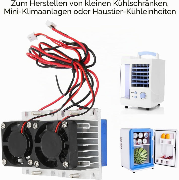 Cuifati 12V 144W Luftkühlgerät, Peltier-System mit Thermoelektrischem Kühler, Halbleiter-Kühlsystem-