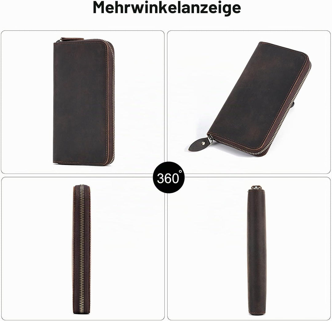 FANDARE Herren Geldbörse Kreditkartenetui Leder Geldbörse Herren RFID Schutz Geldbörse Brieftasche M