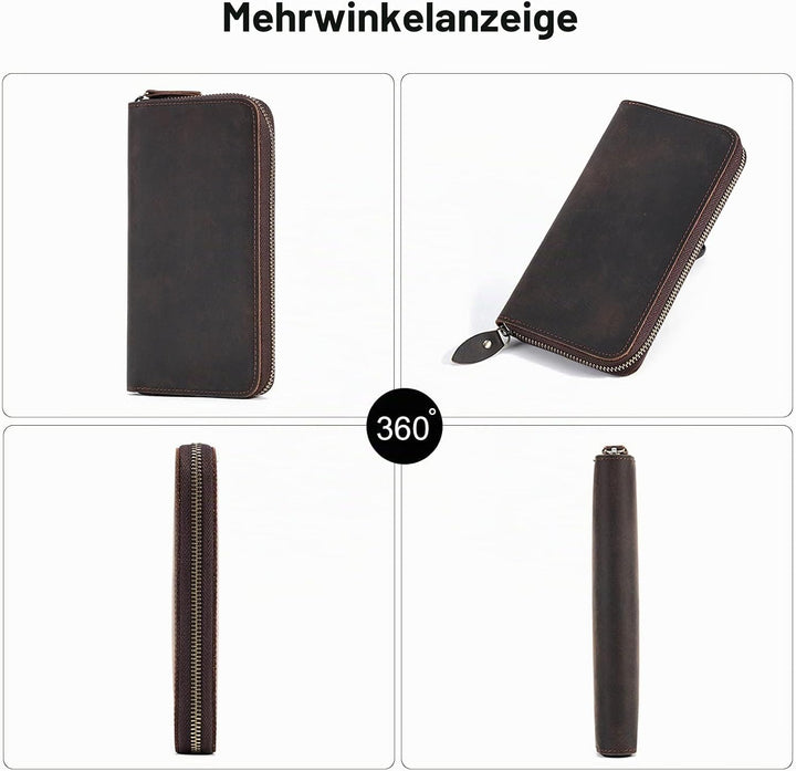 FANDARE Herren Geldbörse Kreditkartenetui Leder Geldbörse Herren RFID Schutz Geldbörse Brieftasche M