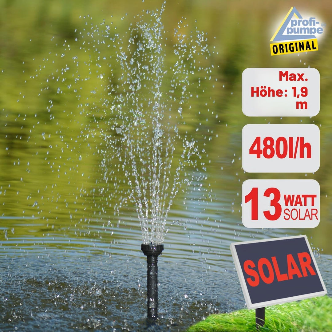 SOLAR TEICHPUMPE für GARTENTEICH SPRINGBRUNNEN GARTENBRUNNEN SOLAR TEICHPUMPE Oasis 1300-1 Solar-Tei