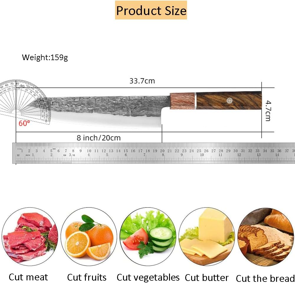 Professionelles japanisches Kochmesser, Küche High Carbon Ultra Sharp Chefs Messer mit ergonomischem
