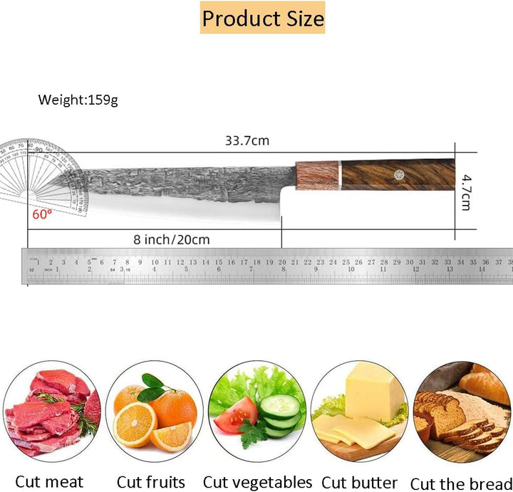Professionelles japanisches Kochmesser, Küche High Carbon Ultra Sharp Chefs Messer mit ergonomischem