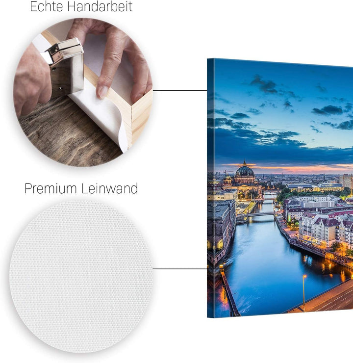 ge Bildet Bild auf Leinwand | Berlin Skyline - Deutschland - Stadtbild Städtebild A in 70x50 cm als