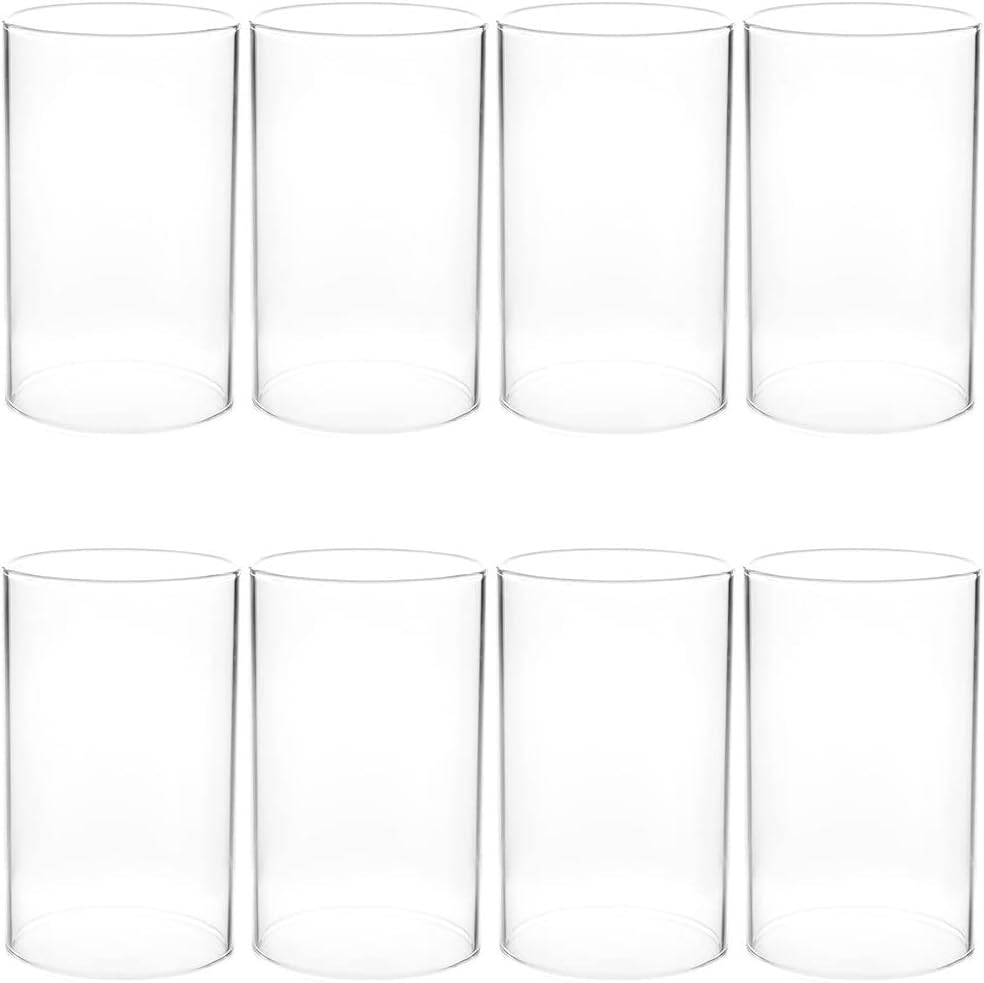 BESPORTBLE 8 Stücke Windlicht Glaszylinder Teelichtgläser Windlichtgläser Ersatz Zylinder Ohne Boden