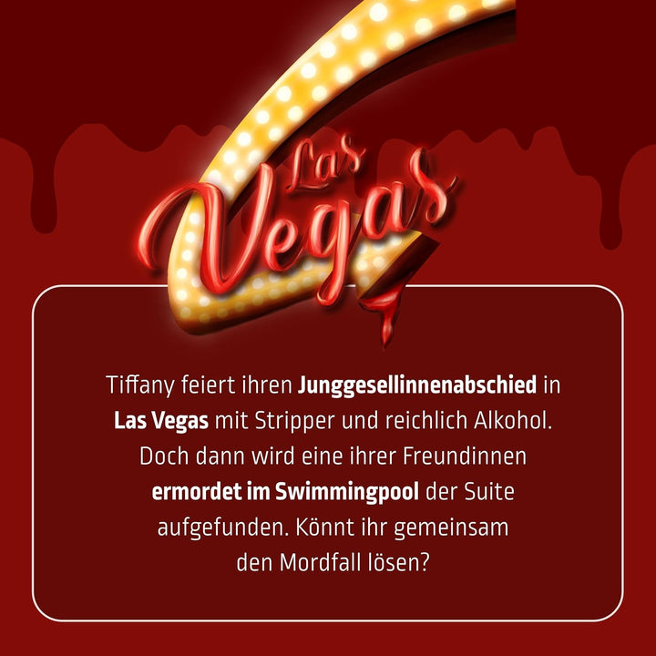 MORD bei Tisch Krimidinner für Zuhause - 5 bis 7 Personen - Der Las Vegas Fall - Das Krimi Spiel ab