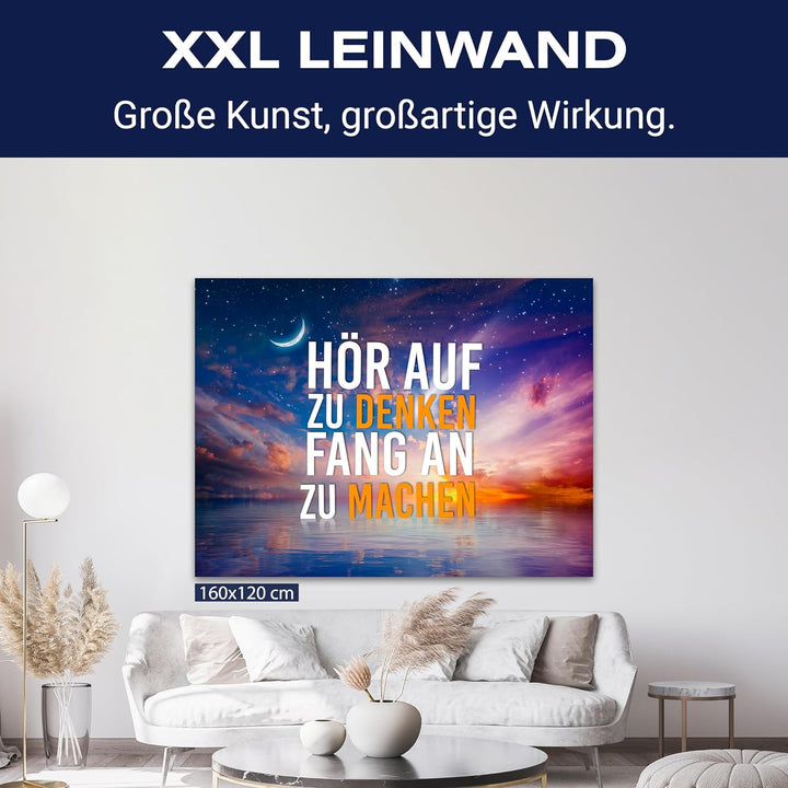 wandmotiv24 Motivations Motiv als Leinwandbild, 60x45cm, Querformat, Fang an zu Machen, Meer, Sterne