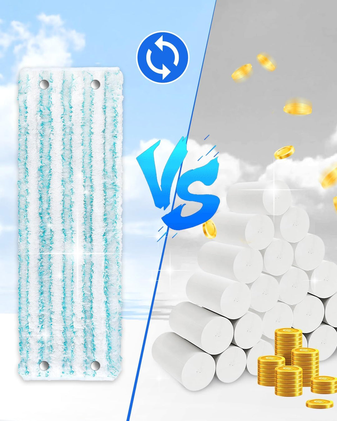 KEEPOW 4 Wischbezug CLEAN Twist XL Micro Duo für Leifheit Combi XL Micro Duo, Wiederverwendbar Boden