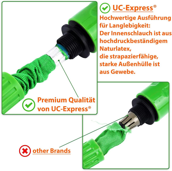 UC-Express Gartenschlauch Flexibel Wasserschlauch 37,5m 125ft Dehnbarer Schlauch Flexibel Bewässerun
