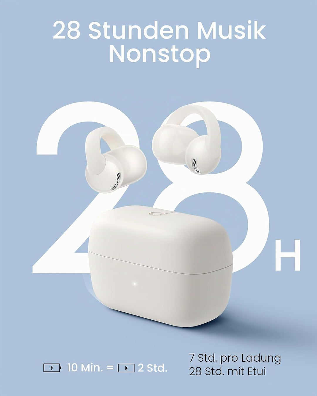soundcore C50i by Anker, Open-Ear Kopfhörer, Clip-On Earbuds, Ultra-bequem, Open-Ring Design, 12mm T