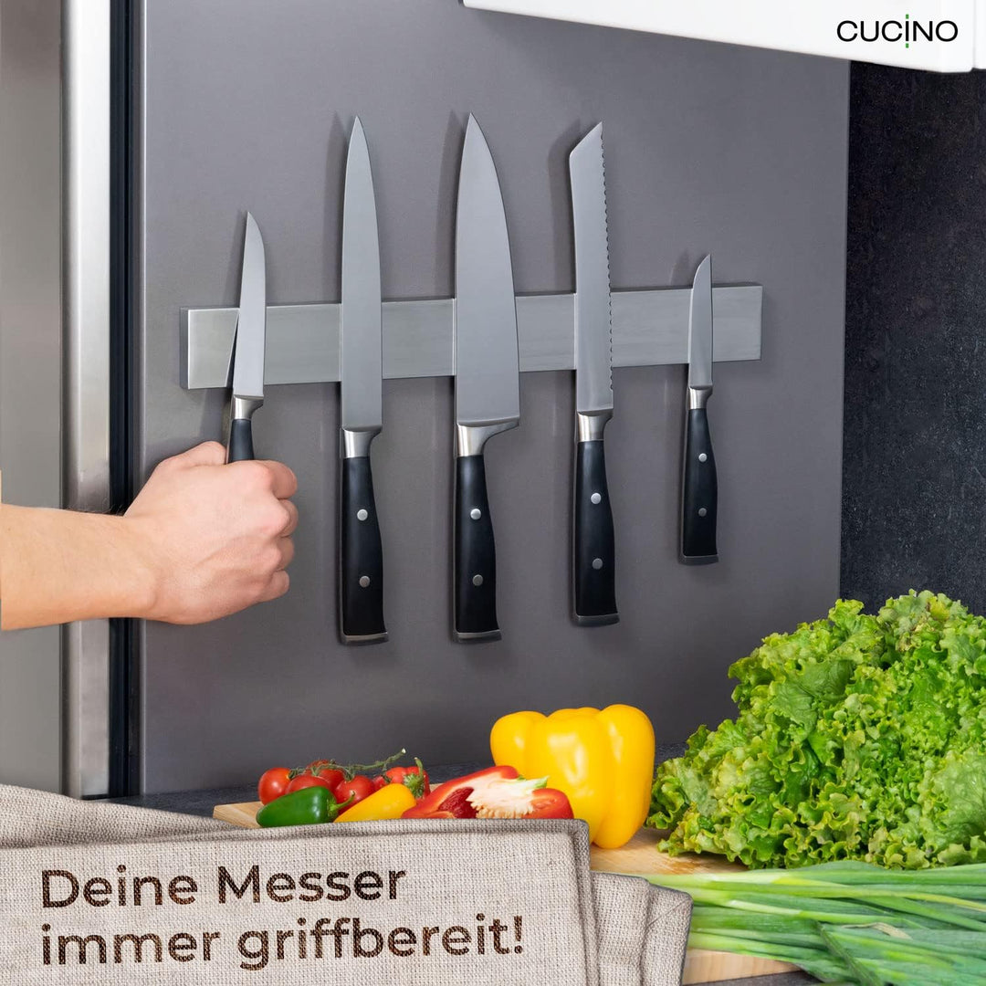 Cucino Magnetleiste Messer mit extra starkem Magnet - Speziell für den Kühlschrank, beidseitige Magn
