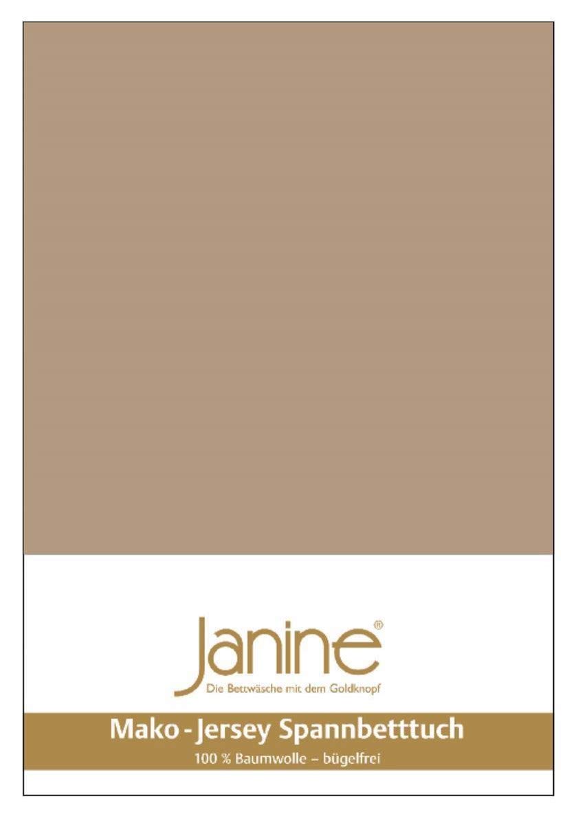 Janine Spannbetttuch 5007 Mako Jersey 180/200 bis 200/200 cm Nougat Fb. 37 180/200 cm - 200/200 cm N