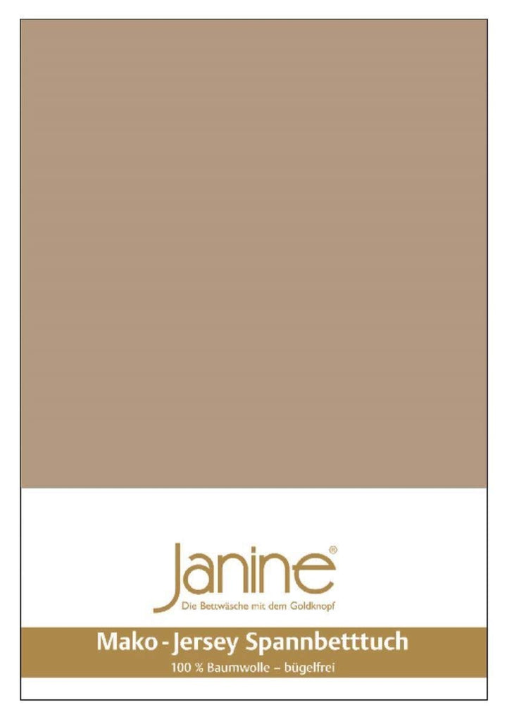 Janine Spannbetttuch 5007 Mako Jersey 180/200 bis 200/200 cm Nougat Fb. 37 180/200 cm - 200/200 cm N
