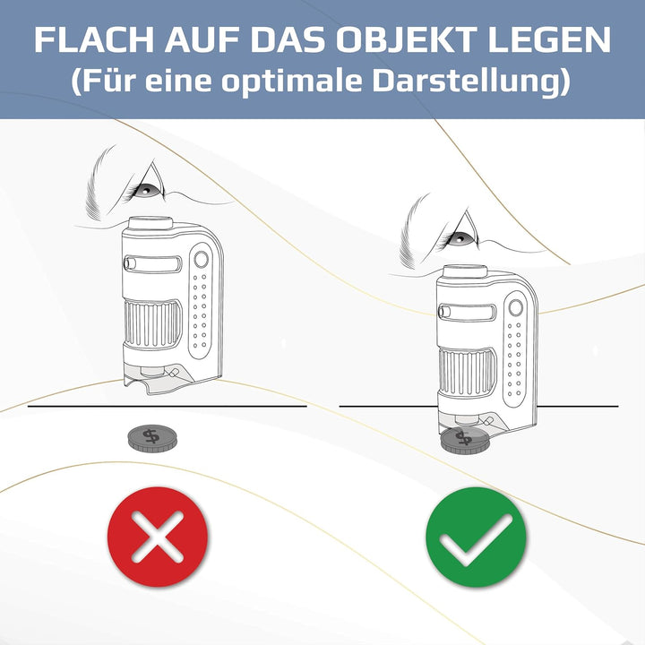 Carson MicroBrite Pro 60x-120x LED Taschenmikroskop mit asphärischem Linsensystem und Smartphone-Ada