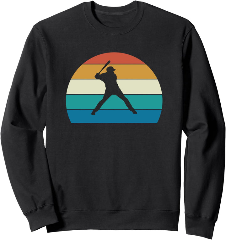 Baseball-Spieler Geschenk Vintage gestreifte Sonne Hintergru Sweatshirt