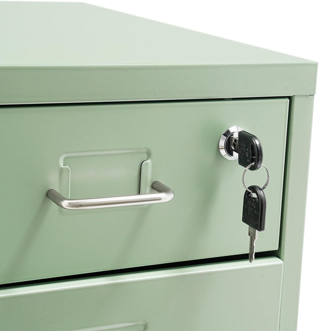 Metall Rollcontainer, Büromöbel für Schreibtisch, Büro Organizer mit 6 Schubladen, Abschliessbarer S