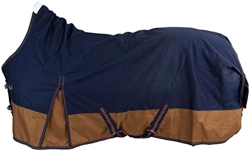 RL24 - Winterdecke High Neck 300g Füllung 600D BASICLINE dunkelblau/braun 125cm Dunkelblau/Braun (Al