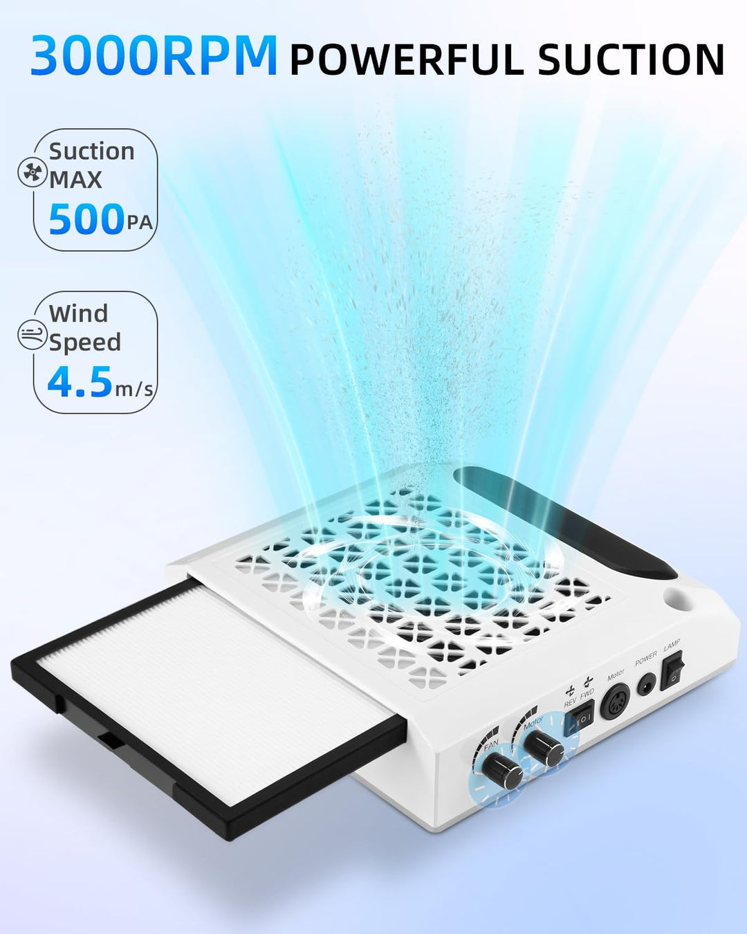 4 In 1 Nagelfräser Professionell, Nagelfräser für Gelnägel, Nagelstaubsauger mit Led, Nagel Armaufla