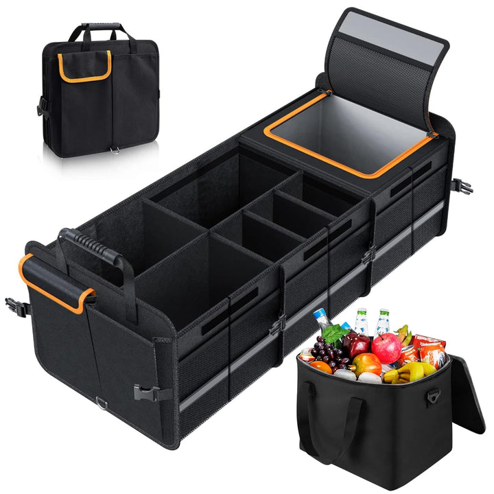Kofferraum Organizer, Kofferraumtasche mit Kühltasche, Faltbarer Auto Kofferraum Organizer Box mit m