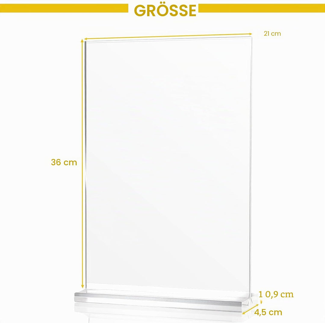 lalago 6 stück Tischaufsteller A5, Acryl Menükartenhalter Postkartenständer, Speisekarte Aufsteller