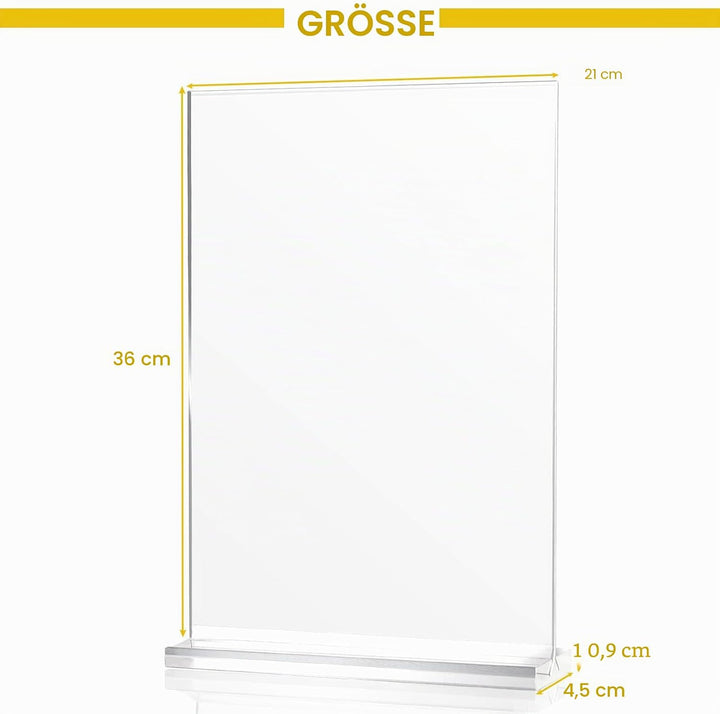 lalago 6 stück Tischaufsteller A5, Acryl Menükartenhalter Postkartenständer, Speisekarte Aufsteller