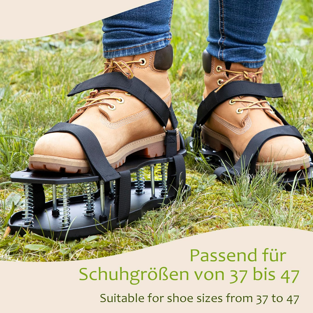 ONVAYA® Rasenlüfter-Schuhe ǀ Doppelsohle mit Federn ǀ passend für die Schuhgrössen 37 bis 47 ǀ mit v