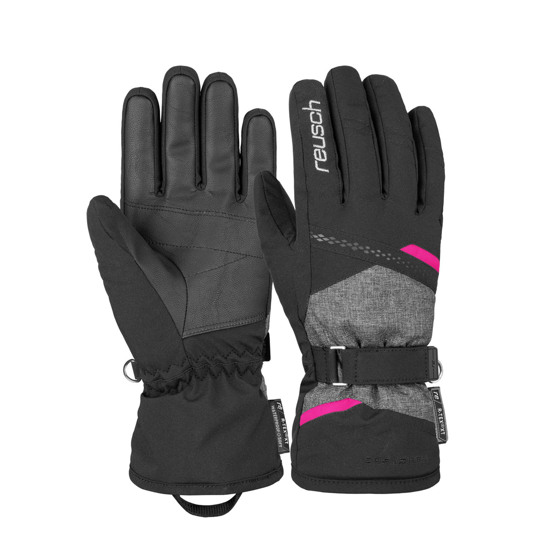 Reusch Hannah R-TEX® XT Blck/Blck Melang/Pink Glo 7.5, Blck/Blck Melang/Pink Glo 7.5
