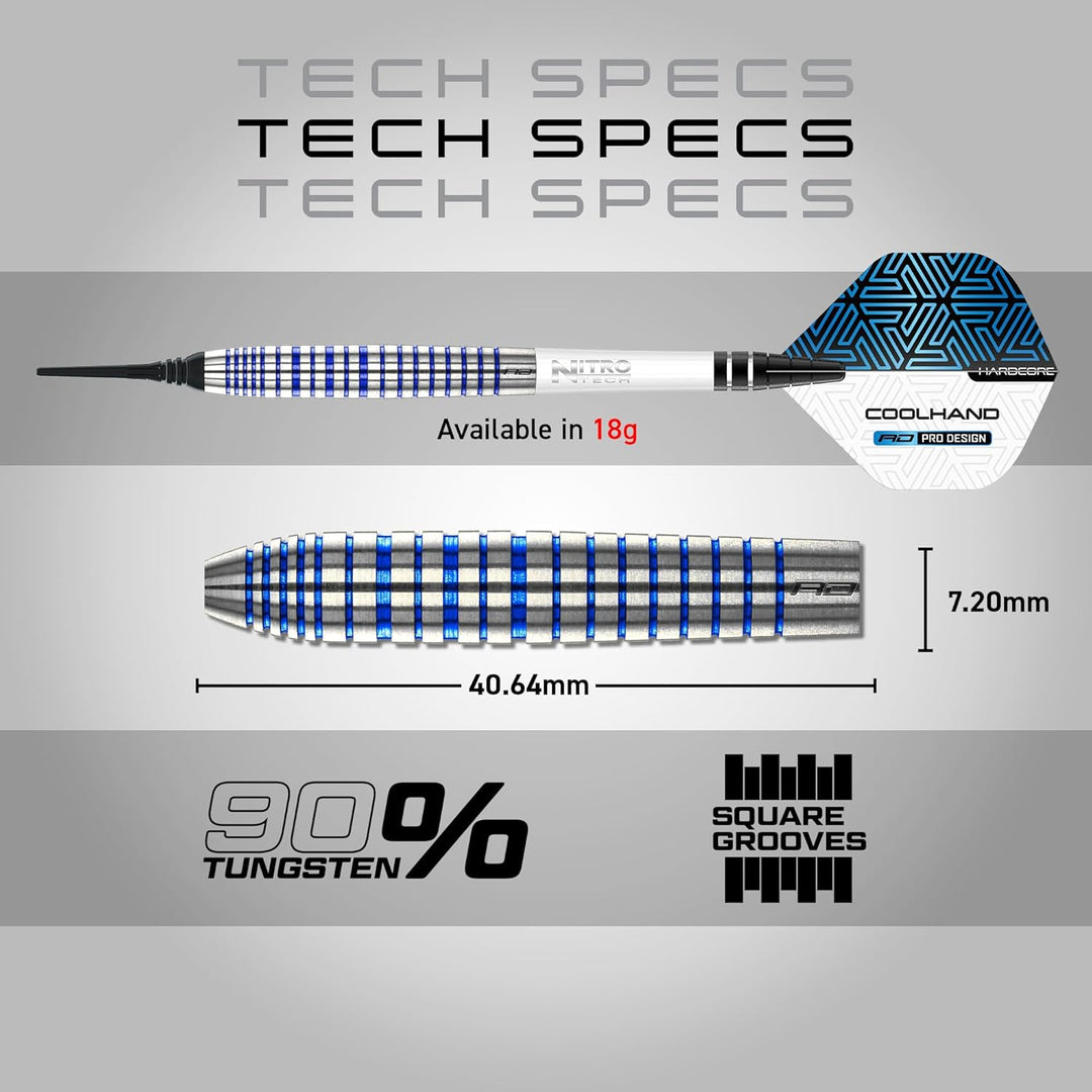 RED DRAGON Luke Humphries TX Softip Serie Premium Wolfram Dart Set mit Flüge und Schäften 20G 3, 20G