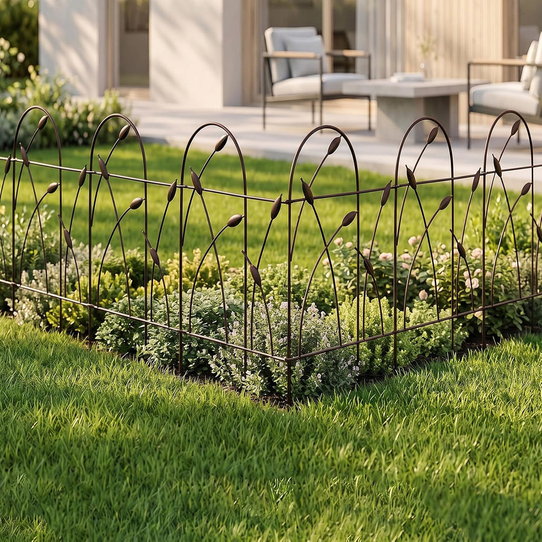Thealyn Metall dekorative Gartenzaun Grenze, 81 cm x 4.87m, rostfrei Schmiedeeisen Landschaft Zaun f