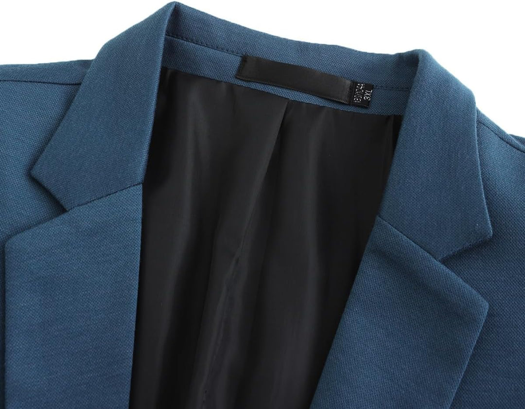 Allthemen Herren Sakko Baumwolle Stretch EIN Knopf Slim Fit Blazer Sportlich Freizeit Anzugjacke Lei