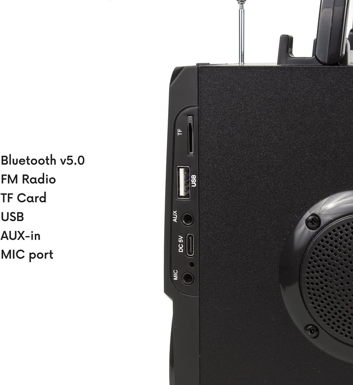 Audiocore AC730 Tragbarer Bluetooth-Lautsprecher Kabellos 11W Ausgangleistung/Radio/SD/MMC/Aux-In/US