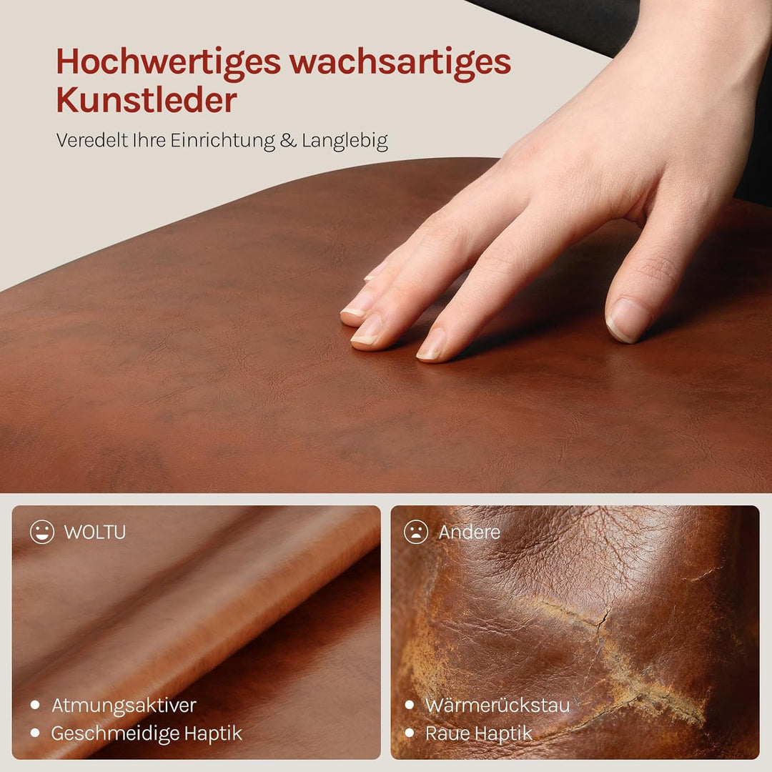 WOLTU Barhocker 2er Set, Barstuhl 360° drehbar, Küchenhocker mit Rückenlehne Fussstütze, für Küche B