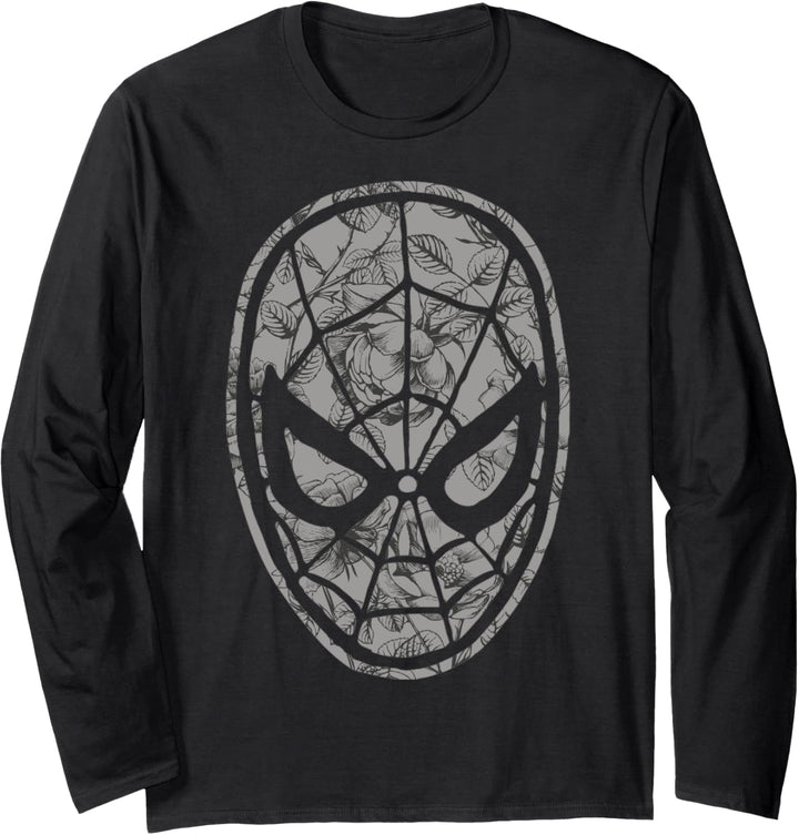 Marvel Spider-Man Grayscale Floral Print Langarmshirt