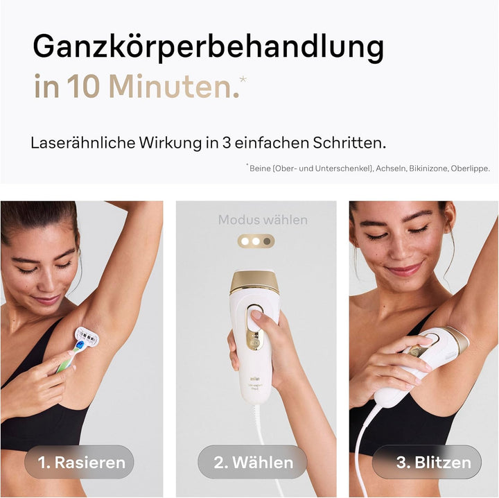 Braun IPL Silk Expert Pro 5 Haarentfernungsgerät Damen/Herren, 2 Aufsätze, sichtbare Haarentfernung,