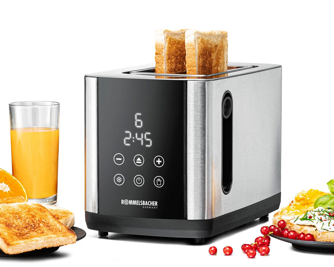 ROMMELSBACHER TOASTER TO 850, 2 breite Schlitze für Brote bis XL Toast, automatische Brotscheibenzen